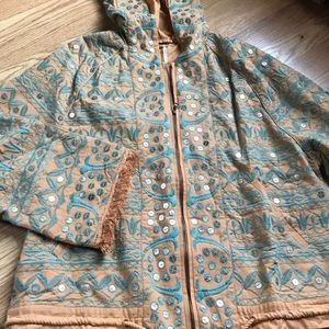 Free People Embellished Cotton Hoodie